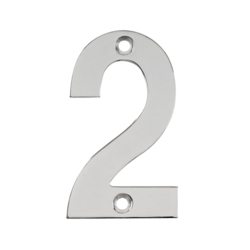 75mm NUMERAL 2 POLISHED STAINLESS STEEL
