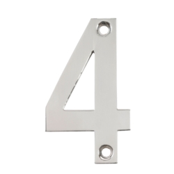 75mm NUMERAL 4 POLISHED STAINLESS STEEL