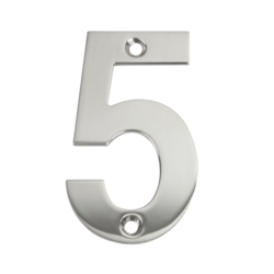 75mm NUMERAL 5 POLISHED STAINLESS STEEL