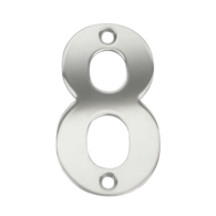 75mm NUMERAL 8 POLISHED STAINLESS STEEL