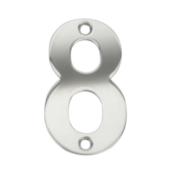 75mm NUMERAL 8 POLISHED STAINLESS STEEL