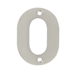 75mm NUMERAL 0 SATIN STAINLESS STEEL