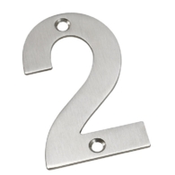 75mm NUMERAL 2 SATIN STAINLESS STEEL