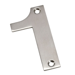75mm NUMERAL 1 SATIN STAINLESS STEEL