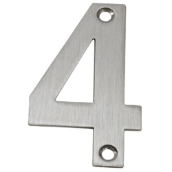 75mm NUMERAL 4 SATIN STAINLESS STEEL
