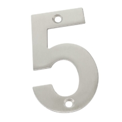 75mm NUMERAL 5 SATIN STAINLESS STEEL