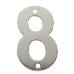 75mm NUMERAL 8 SATIN STAINLESS STEEL