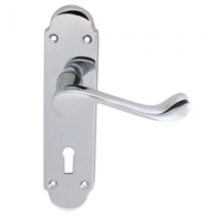 OAKLEY LEVER ON MORTICE KEY PLATE POLISHED CHROME DL168CP