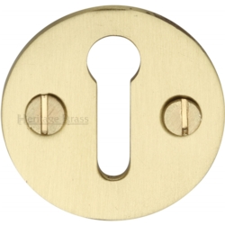 OPEN MORTICE KEY ESCUTCHEON SATIN BRASS V1010-SB