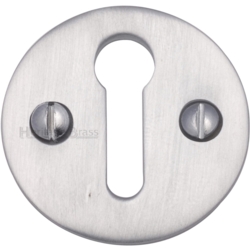 OPEN MORTICE KEY ESCUTCHEON SATIN CHROME V1010-SC