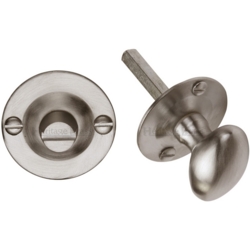 OVAL BATHROOM TURN & RELEASE SATIN NICKEL BT15-SN