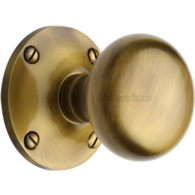 KENSINGTON MORTICE KNOB SET ANTIQUE BRASS KEN980-AT