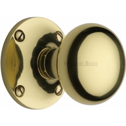 KENSINGTON MORTICE KNOB SET POLISHED BRASS KEN980-PB