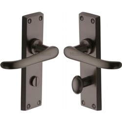 WINDSOR LEVER ON BATHROOM PLATE MATT BRONZE V730-MB