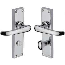 WINDSOR LEVER ON BATHROOM PLATE POLISHED CHROME V730-PC