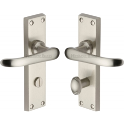 WINDSOR LEVER ON BATHROOM PLATE SATIN NICKEL V730-SN