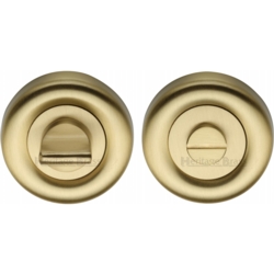 ROUND BATHROOM TURN & RELEASE SATIN BRASS V6720-SB