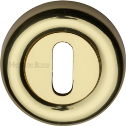 ROUND MORTICE KEY ESCUTCHEON POLISHED BRASS V6722-PB
