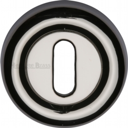 ROUND MORTICE KEY ESCUTCHEON POLISHED NICKEL V6722-PNF
