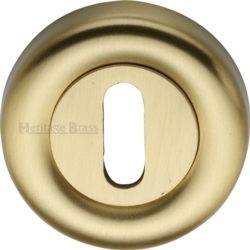 ROUND MORTICE KEY ESCUTCHEON SATIN BRASS V6722-SB