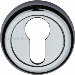 ROUND EURO PROFILE ESCUTCHEON POLISHED CHROME V6724-PC