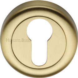 ROUND EURO PROFILE ESCUTCHEON SATIN BRASS V6724-SB