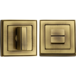 ART DECO SQUARE BATHROOM TURN & RELEASE ANTIQUE BRASS