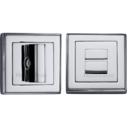 ART DECO SQUARE BATHROOM TURN & RELEASE POLISHED CHROME