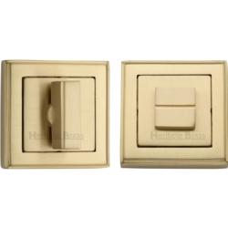 ART DECO SQUARE BATHROOM TURN & RELEASE SATIN BRASS