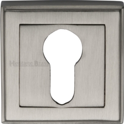 ART DECO SQUARE EURO PROFILE ESCUTCHEON SATIN NICKEL