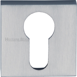 SQUARE EURO PROFILE ESCUTCHEON SATIN CHROME SQ5004-SC