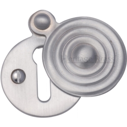 REEDED MORTICE KEY ESCUTCHEON SATIN CHROME V972-SC