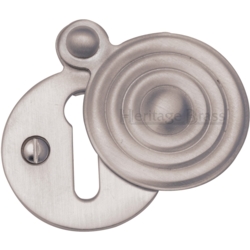 REEDED MORTICE KEY ESCUTCHEON SATIN NICKEL V972-SN