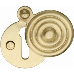 REEDED MORTICE KEY ESCUTCHEON SATIN BRASS V1010-SB