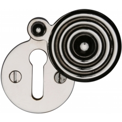 REEDED MORTICE KEY ESCUTCHEON POLISHED NICKEL V972-PNF