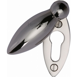 COVERED MORTICE KEY ESCUTCHEON OVAL POLISHED NICKEL V1022-PNF