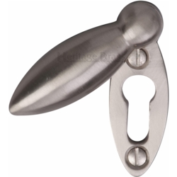 COVERED MORTICE KEY ESCUTCHEON OVAL SATIN NICKEL V1022-SN