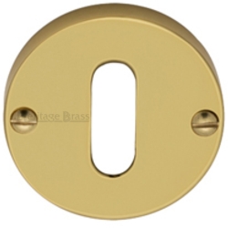 MORTICE KEY ESCUTCHEON 45mm POLISHED BRASS V1014-PB