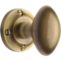SUFFOLK OVAL MORTICE KNOB SET ANTIQUE BRASS V960-AT