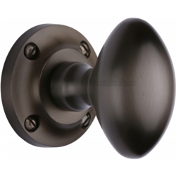 SUFFOLK OVAL MORTICE KNOB SET MATT BRONZE V960-MB