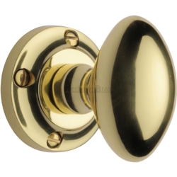 SUFFOLK OVAL MORTICE KNOB SET POLISHED BRASS V960-PB