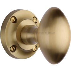 SUFFOLK OVAL MORTICE KNOB SET SATIN BRASS V960-SB