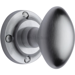 SUFFOLK OVAL MORTICE KNOB SET SATIN CHROME V960-SC