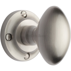 SUFFOLK OVAL MORTICE KNOB SET SATIN NICKEL