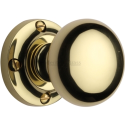VICTORIA MORTICE KNOB SET POLISHED BRASS V980-PB