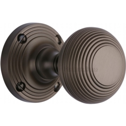 REEDED MORTICE KNOB SET MATT BRONZE V971-MB