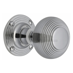 REEDED MORTICE KNOB SET POLISHED CHROME V971-PC