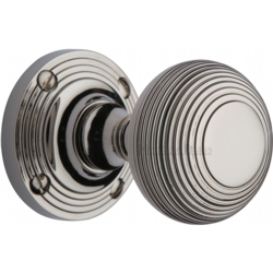 REEDED MORTICE KNOB SET POLISHED NICKEL V971-PNF