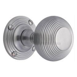 REEDED MORTICE KNOB SET SATIN CHROME V971-SC