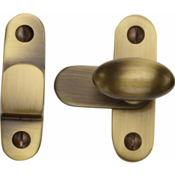 SHOWCASE FASTENER HOOK & PLATE ANTIQUE BRASS V1970-AT